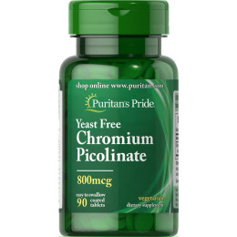 Хром Puritan's Pride Chromium Picolinate 800 mcg Yeast Free 90 Tablets Puritan's Pride