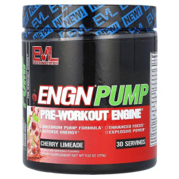 Передтренувальний комплекс Evlution Nutrition ENGN Pump Pre-Workout Engine, Cherry Limeade Evlution Nutrition