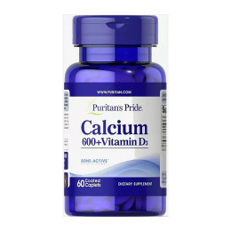 Calcium Carbonate 600mg + D3 125IU - 60 coated caplets Puritans Pride