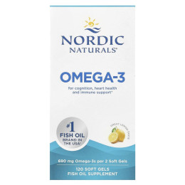 Очищений риб'ячий жир Nordic Naturals (Omega-3) зі смаком лимона 120 капсул