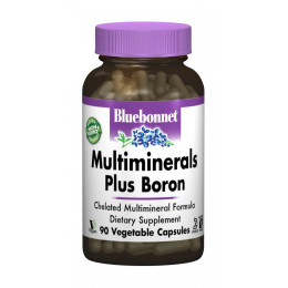 Мультимінерали та бор із залізом Bluebonnet Nutrition (MultiMinerals Plus Boron) 90 гелевих капсул