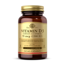 Vitamin D3 (Cholecalciferol) 55 mcg (2200 IU) - 100 vcaps Solgar