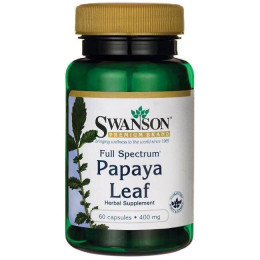 Лист папайї, Full Spectrum Papaya Leaf, Swanson, 400 мг, 60 капсул