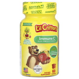 Иммунная C плюс цинк и витамин D, L'il Critters, 60 жевательных конфет
