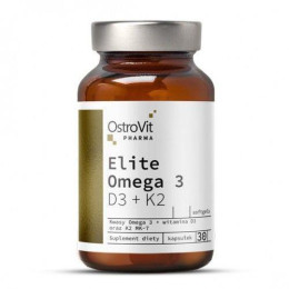 Елітна омега 3 вітамін Д3 + вітамін К2 OstroVit (PHARMA ELITE OMEGA 3 D3 + K2) 30 капсул