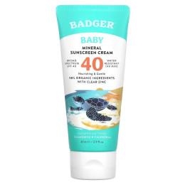 Badger Company, Детский солнцезащитный крем, SPF40, ромашка и календула, 2,9 жидких унции (87 мл)