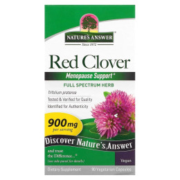 Красный клевер, Nature's Answer, 900 мг, 90 капсул на растительной основе