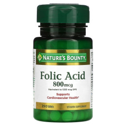 Фолиевая кислота Nature's Bounty (Folic Acid) 800 мкг 250 таблеток