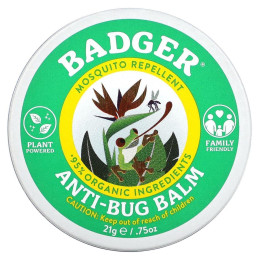 Бальзам от насекомых цитронелла и розмарин Badger Company (Anti-Bug) 21 г