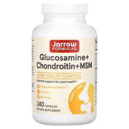 Глюкозамін Хондроїтин з MSM Jarrow Formulas (Glucosamine & Chondroitin with MSM) 240 капсул
