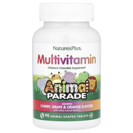 Дитячі жувальні мультивітаміни, смак асорті, Source of Life, Animal Parade, Natures Plus, 90 таблеток