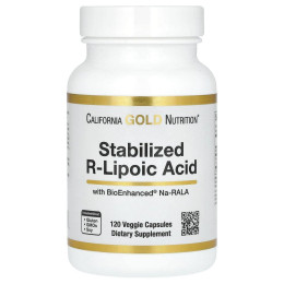 Р-липоевая кислота California Gold Nutrition (Stabilized R-Lipoic Acid) 120 растительных капсул