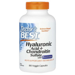 Гіалуронова кислота і хондроїтин сульфат Doctor's Best (Hyaluronic acid + Chondroitin sulfate) 50 мг / 100 мг 180 капсул