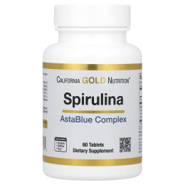 California Gold Nutrition, комплекс AstaBlue зі спіруліною, 60 таблеток