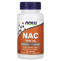 NOW Foods, NAC, 1000 мг, 60 таблеток