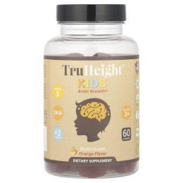 TruHeight, Brain Growth, для дітей віком від 2 років, апельсин, 60 жувальних таблеток