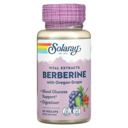 Берберин, екстракт кореня, просунута формула, Advanced Formula Berberine Root Extract, Solaray, 60 вегетаріанських капсул