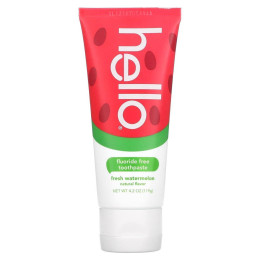 Детская зубная паста без фтора, натуральный арбуз, Hello, 119 г (4.2 oz)