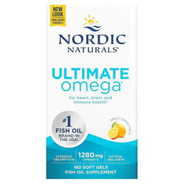 Риб'ячий жир Омега-3 Nordic Naturals (Ultimate Omega-3) 1280 мг 180 капсул зі смаком лимона