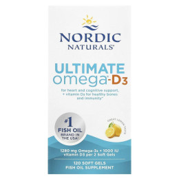 Риб'ячий жир омега-Д3 Nordic Naturals (Ultimate Omega-D3) 120 капсул зі смаком лимона
