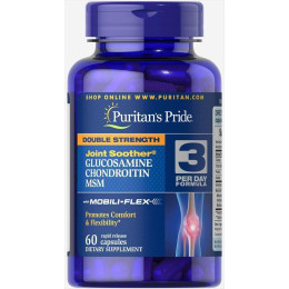 Глюкозамін Хондроїтин та МСМ Puritan's Pride (Double Strength Glucosamine Chondroitin & MSM Joint Soother®) 60 капсул