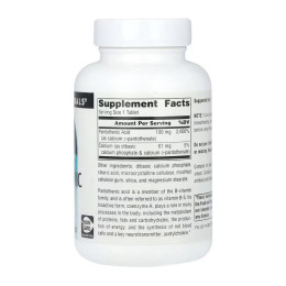 Pantothenic Acid 100 mg - 250 tabs Source Naturals