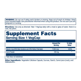 Vitamin A Dry Form 7600mcg - 60 caps Solaray