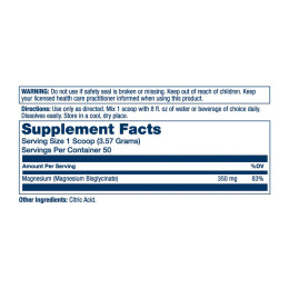 Magnesium Glycinate Powder - 179g Unflavored Solaray