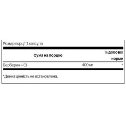 Berberine 400mg - 60 cap Swanson