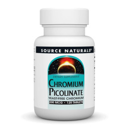 Chromium Picolinate 200 mcg Yeast Free - 120 tabs Source Naturals