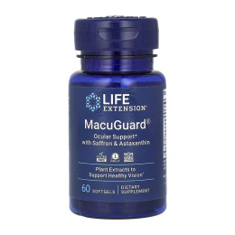 MacuGuard® Ocular Support with Saffron & Astaxanthin - 60 softgels Life Extension