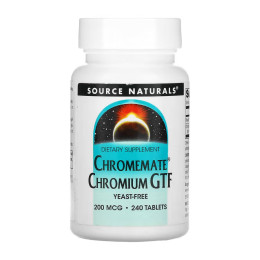ChromeMate® Chromium GTF 200 mcg, Yeast Free - 240 tabs Source Naturals