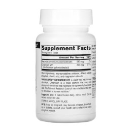 ChromeMate® Chromium GTF 200 mcg, Yeast Free - 240 tabs Source Naturals