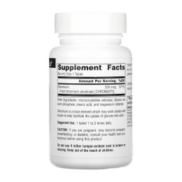Chromium Picolinate 200 mcg, Yeast Free - 240 tabs Source Naturals