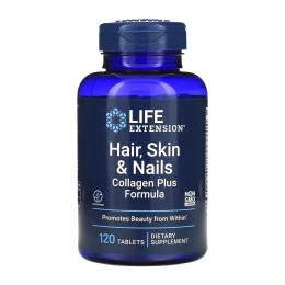 Hair, Skin & Nails Collagen Plus Formula - 120 tabs Life Extension