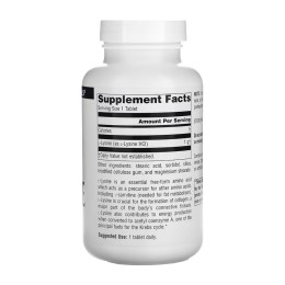 L-Lysine 1000mg - 100 tabs Source Naturals
