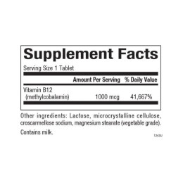 B12 Methylcobalamin 1000 mcg - 90 tabs Natural Factors