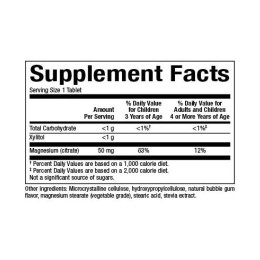 Magnesium Citrate 50mg - 60 tabs Bubble Gum Natural Factors