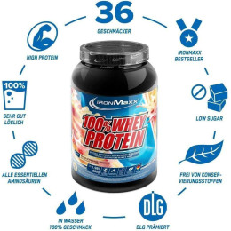 Протеин Ironmaxx 100% Whey Protein 900 g (Strawberry-White Chocolate) IronMaxx