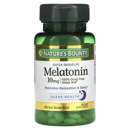 Мелатонін швидкодіючий Nature's Bounty (Melatonin) 10 мг 45 таблеток