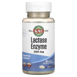 Фермент лактази, Lactase Enzyme, KAL, 250 мг, 60 м'яких капсул
