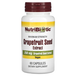 Екстракт насіння грейпфрута, NutriBiotic, 250 мг, 60 капсул