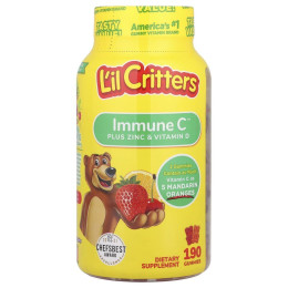 Жевательные витамины Immune C с цинком и эхинацеей, L'il Critters, 190 жевательных таблеток