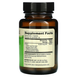Фолат, Folate, Dr Mercola, 5 мг, 30 капсул