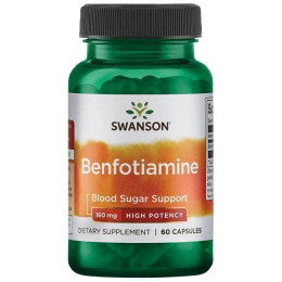 Бенфотиамин - высокая эффективность, Benfotiamine - High Potency, Swanson, 160 мг, 60 капсул