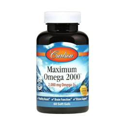 Максимальна Омега Carlson Labs (Maximum Omega) 2000 мг зі смаком лимона 60 капсул