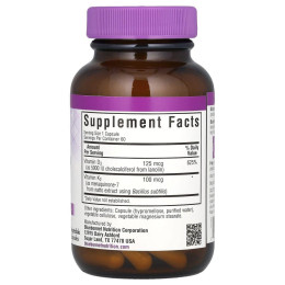 Витамины Д3 и K2 Bluebonnet Nutrition (Vitamins D3 & K2) 60 вегетарианских капсул