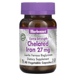 Хелат заліза Bluebonnet Nutrition (Extra Strength Chelated Iron) 27 мг 90 вегетаріанських капсул