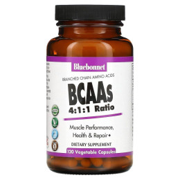 BCAA амино Bluebonnet Nutrition (BCAA) 120 капсул