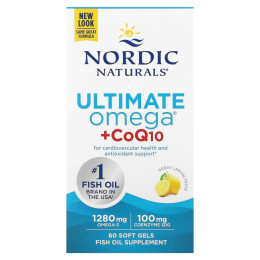 Остаточний омега + коензим Q10, Nordic Naturals, 1000 мг, 60 жувальних капсул